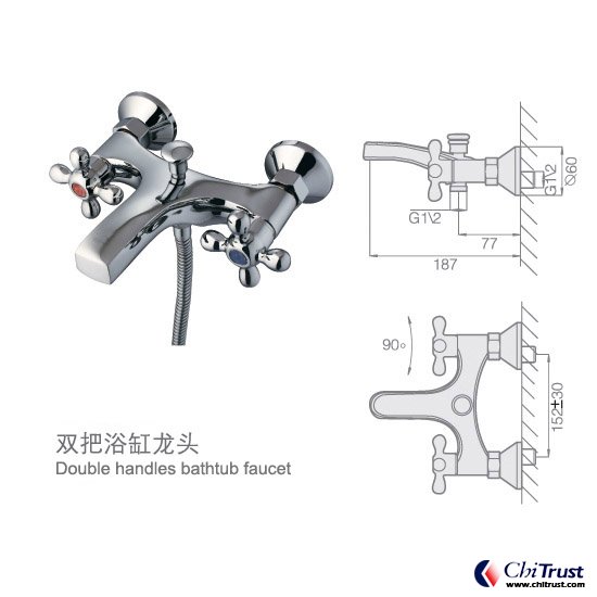 Double handles bathtub faucet CT-FS-13423